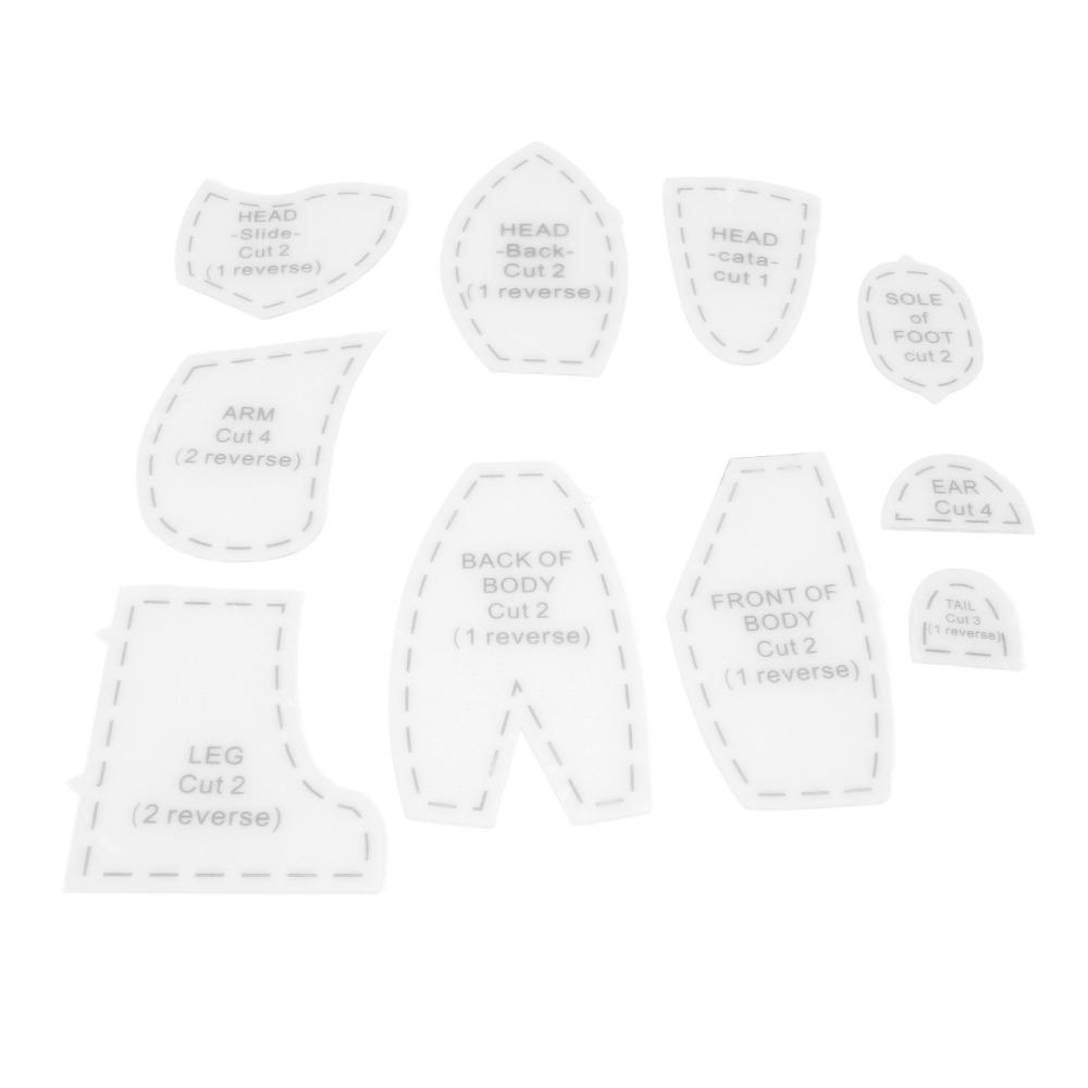 10pcs Acrylic Memory Bear Template Ruler Reusable Acrylic Template Ruler Set DIY Craft
