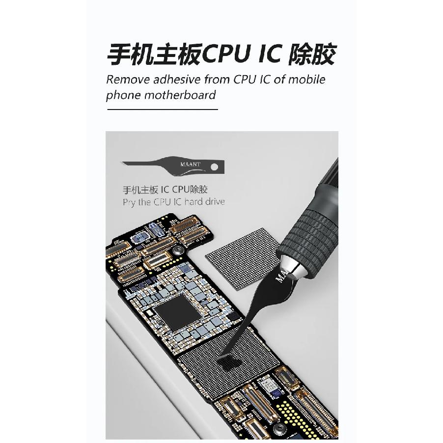 MaAnt Mobile Phone Repair Black CPU NAND Glue Removal Blade Chip Scraper Pry Knife Motherboard Chip Shovel Carving Tools