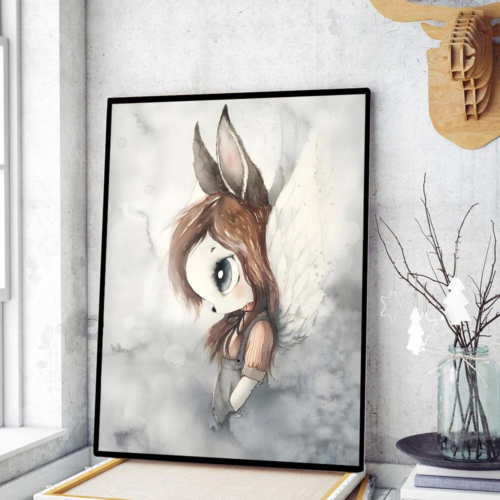 Миссис Мигетто Винтаж Принцесса Банни Классические постеры фильмов Белая бумага Наклейка DIY Комната Бар Кафе Эстетическое искусство Настенная живопись