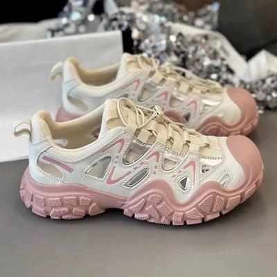 Модные уличные полые летние походные туфли новые уродливые милые универсальные туфли для бега спортивная повседневная обувь женская