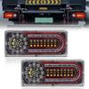 Truck Tail 24V Yellow Red Turn White Reverse Trailer Flowing Turn Position High Set of 2 X-STYLE Lights, LED, 3-Color, (Steady On), (Sequential