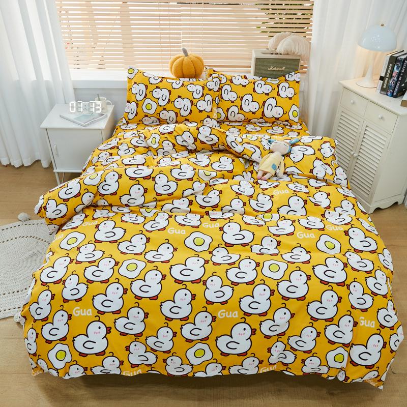 Comfortable and Warm Dormitory Bed Three-piece Set, Bed Sheet Quilt Cover Four-piece Set