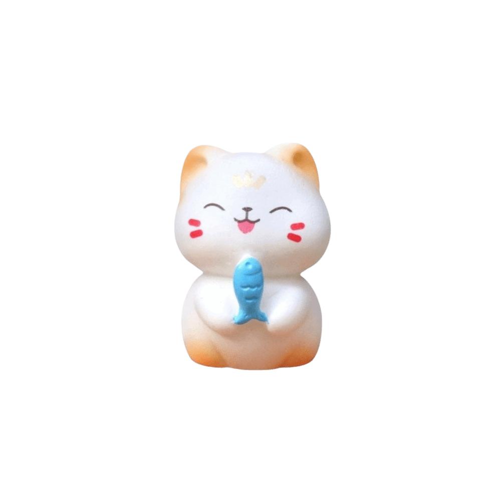 Wealth Cat Model Mini Resin Crafts Kawaii Animal Ornaments Cat Figurine Desktop Decoration