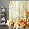 Желтая роза, цветочная шторка для душа, декоративная шторка для душа для ванной, водонепроницаемая шторка для душа с крючками