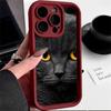 LZ3 Черный Кот Зеленый Глаз Силиконовый Чехол Для Телефона iPhone 11 13 14 15 16 Pro Max 7 8 16 Plus 12 mini XS Max XR Противоударный Задний Чехол
