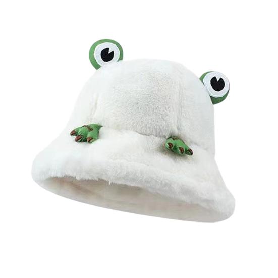 Зимняя панама мультяшный 3D дизайн лягушки утолщенная ветрозащитная теплая плюшевая шляпа рыбака женский аксессуар для активного отдыха