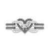 Premium Quality Heart-shaped Ring With Elegant Flower Pattern For Women