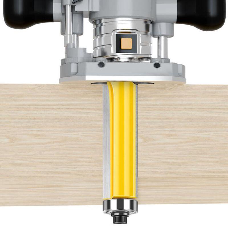 8mm Shank Lengthened Trimming Cutter Belt Bearing Straight Cutter Trimming Router Bit Slotting Burr Cutter Head Trimming Cutter