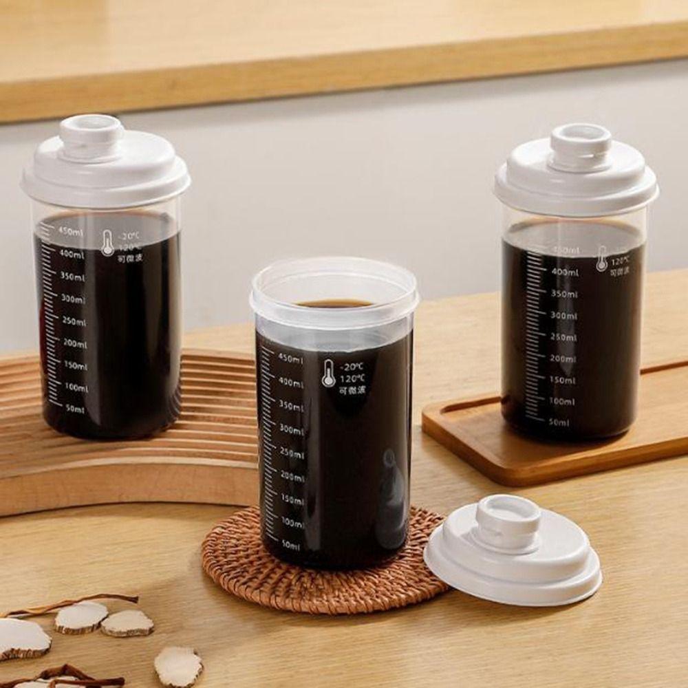 3 шт. Пластиковая бутылка для розлива 450 мл Герметичная прозрачная портативная чашка для воды со шкалой Нагреваемая емкость для стирального порошка Дорожная