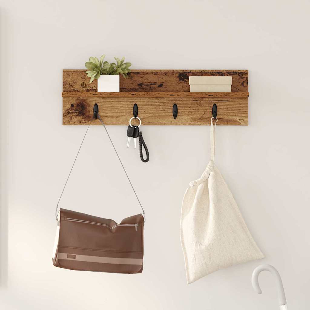 Wall Mounted Nightstand Reclaimed Wood Look 60 x 10.5 x 18 cm