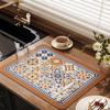 Богемный поднос для кофемашины, коврик для сушки посуды, абсорбирующий быстросохнущий коврик для барной посуды, кухонный дренажный коврик, кухонные аксессуары