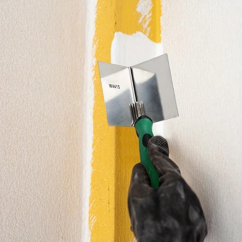 Stainless Steel Inner Corner Trowel Diatom Mud Construction Auxiliary Tools Comfortable Grip Easy To Use Putty Scraper