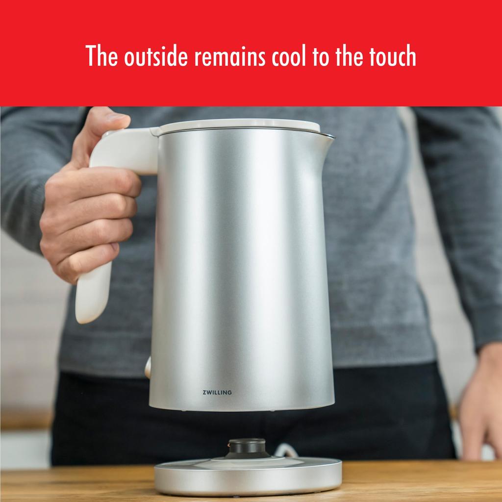 ZWILLING Enfinigy Cool Touch 1 литр электрический чайник беспроводной чайник для горячей воды серебристый и