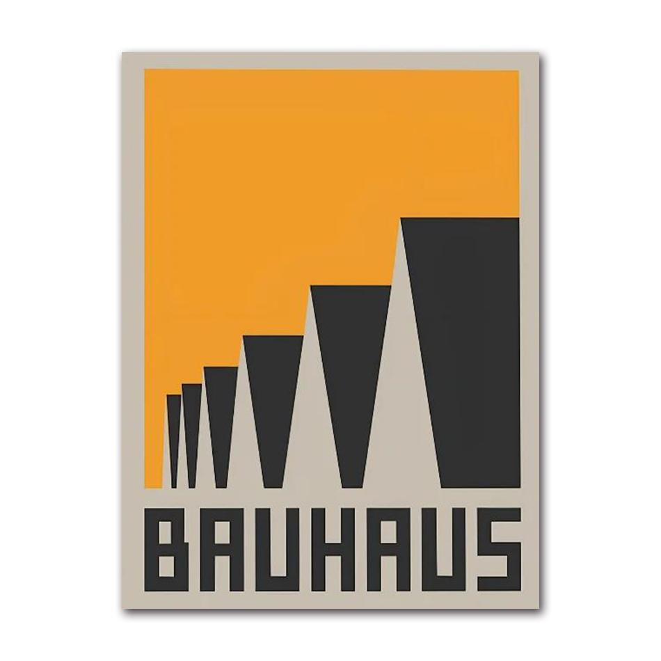 Nordic Striped Bauhaus Abstract Geometric Line Art Poster, Self-Adhesive Waterproof Wall Sticker for Cafe & Bar Room Decor