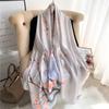 Big Size Women Scarf Spring Silk Hijabs Floral Print Shawls and Wraps Ladies Pashmina Bandana Foulard Soie Scarves