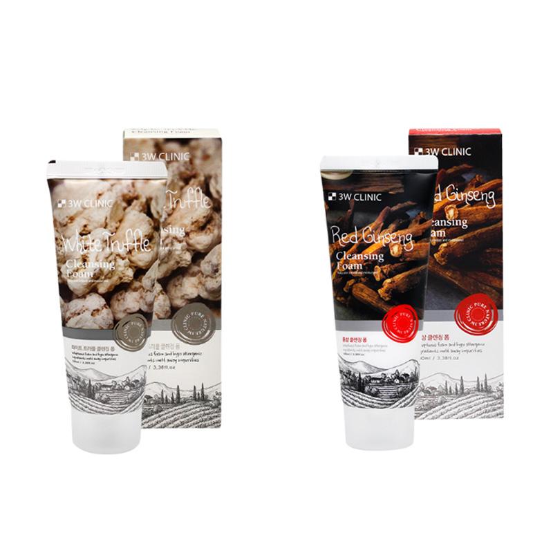 3w Clinic 5 видов очищающей пенки: Гиалуриновая кислота/Авокадо/Цитрон-С/Белый трюфель/Красный женьшень 100мл (20 вариантов)