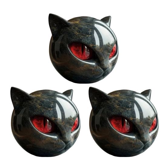 Мини Кошка Камень Полимерная Кошка Голова Фигурка Коллекционный Целебный Камень Мраморная Текстура Кошка Камень Сувенир Подарок для Любителей Кошек Женщин Мужчин