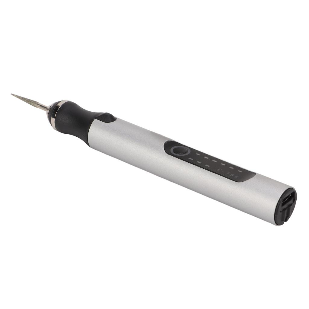 Электрическая гравировальная ручка из алюминиевого сплава, серебряный мини-микрогравер с интеллектуальной перегрузкой