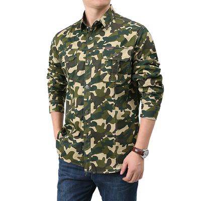 Мужские рабочие рубашки с длинными рукавами, свободные рубашки, универсальные камуфляжные куртки