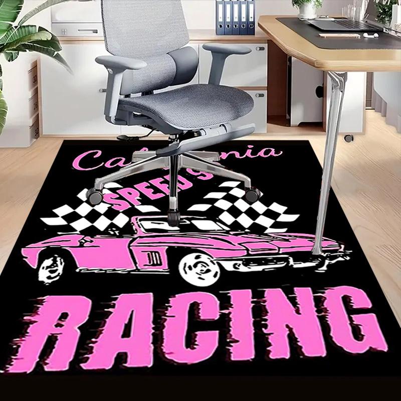 1pc California Speed 98 Racing Home Office, Durable Polyester Floor Mat with Easy, Office Decor, Urban Style, Nonslip Backing