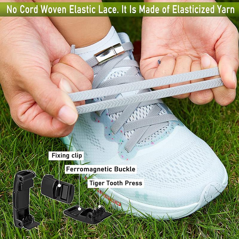 NO.8 шнурки с магнитным замком без завязок, кроссовки для шнурков, эластичные шнурки без завязок, шнурки для обуви для детей и взрослых, быстрая обувь на плоской подошве, кружевные резинки