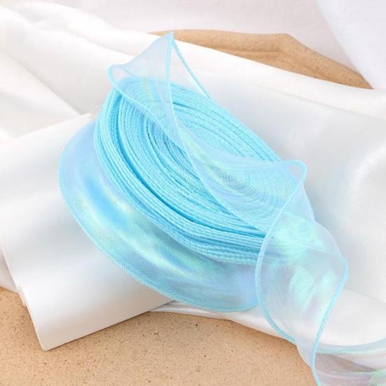 Прозрачная тюлевая лента 3,8 ярда Декоративная лента для рукоделия Радужная тюлевая лента в рулоне для цветов, свадебных приглашений, подарочной упаковки
