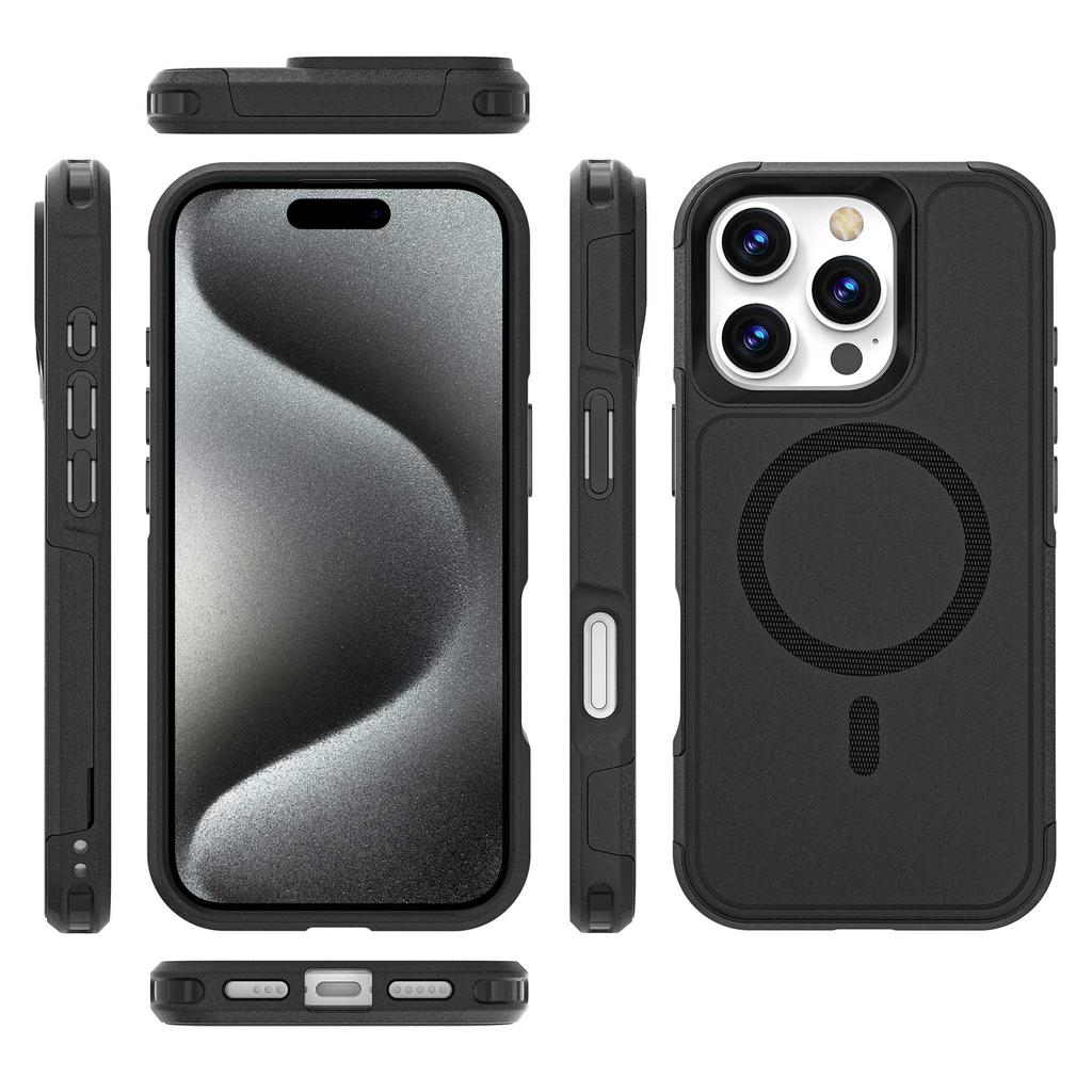 For iPhone 16 Pro Case Compatible with MagSafe PC + TPU Anti-drop Phone Cover