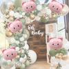 Aluminum Film Cartoon Pig Head Foil Balloons Cute Animal Balloons Pig Balloons  Classroom Decor