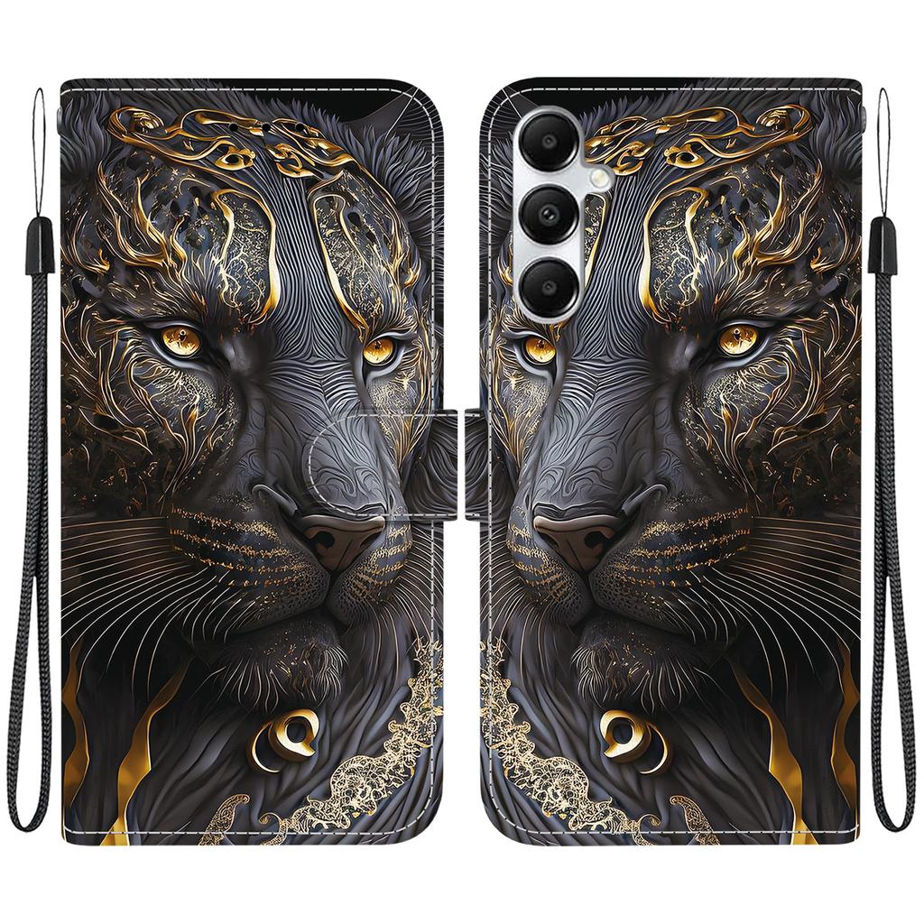 Чехол-книжка из искусственной кожи ручной работы для Samsung Galaxy A35 (A356E/A356B/A356U)- Противоскользящий ударопрочный чехол с ремешком на запястье и дизайнами в виде сердец/роз и кошек