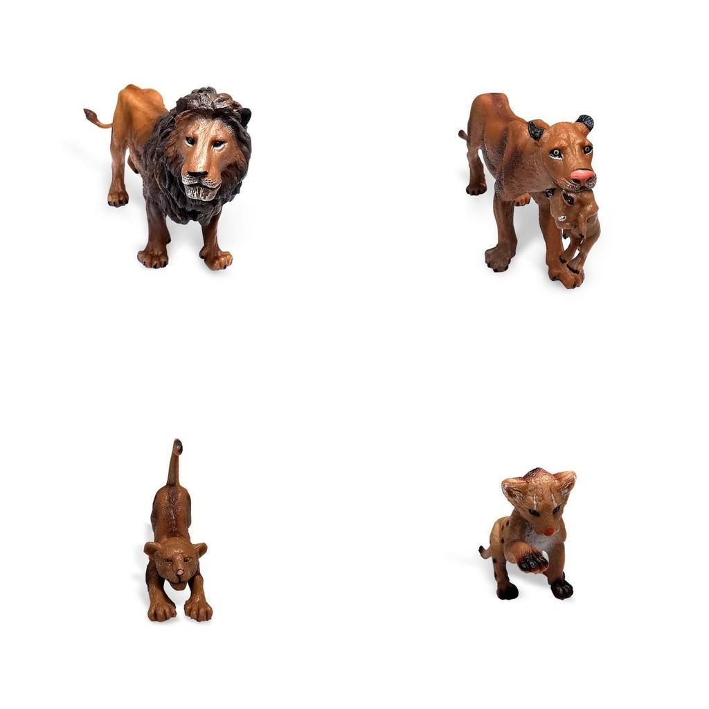 Animal Kingdom Pvc Lion Family Statues With Durable Material For Collectors Display Or Gift
