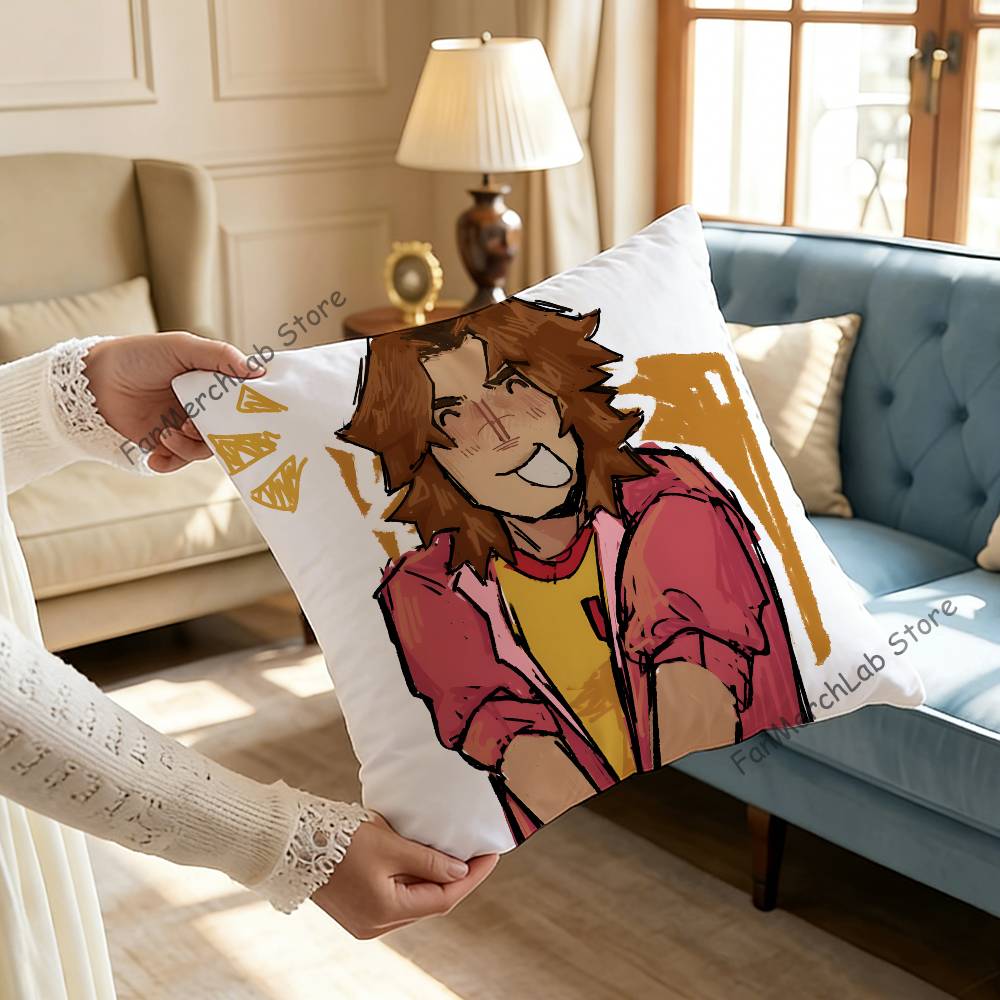 DDaisuke Anime MMouthwashingS Anime Pillow Case Antidustmite Pillowcase Invisible zipper silky short plush Sofa cushion cover
