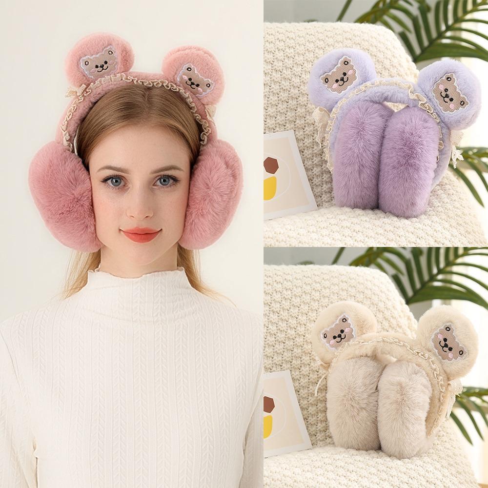 Милые наушники с кроличьими ушками и медвежьими ушками, плюшевая защита для ушей, рождественские подарки, зимние наушники-заслонки для женщин