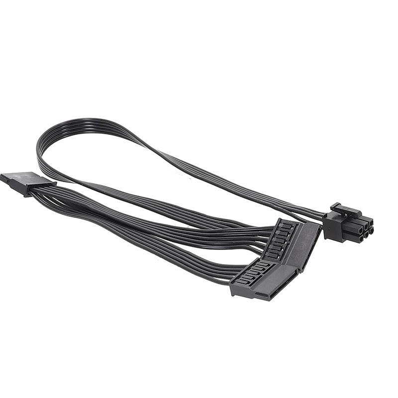 6-контактный к 3*SATA 15-контактному модульный кабель питания для CORSAIR RM650X CX430M Шнур питания жесткого диска Черный Белый Плоский кабель