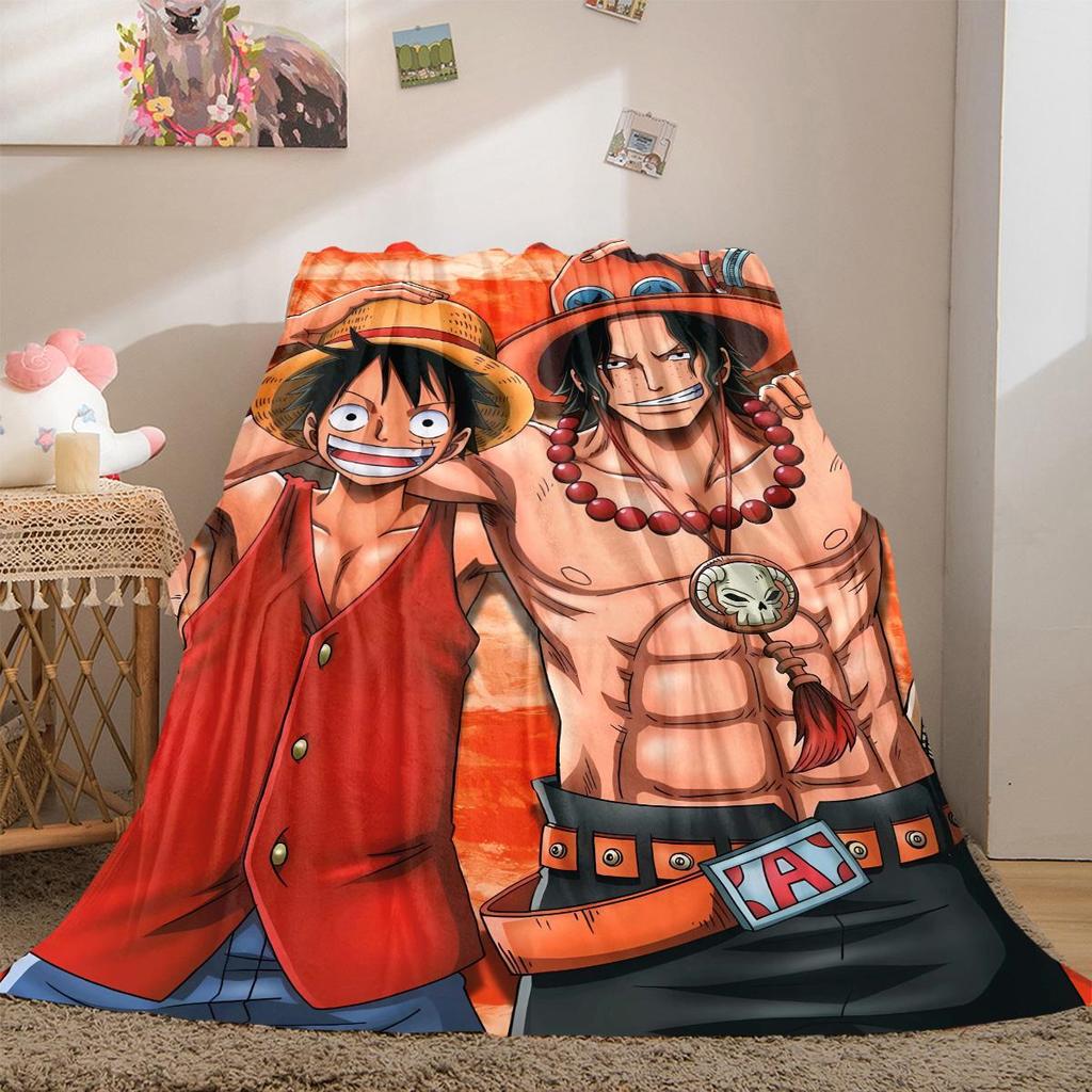 One Piece Anime Luxury Flannel Lightweight Blanket Home Decor Sofa Bed Travel Cover Family Gift LXR169