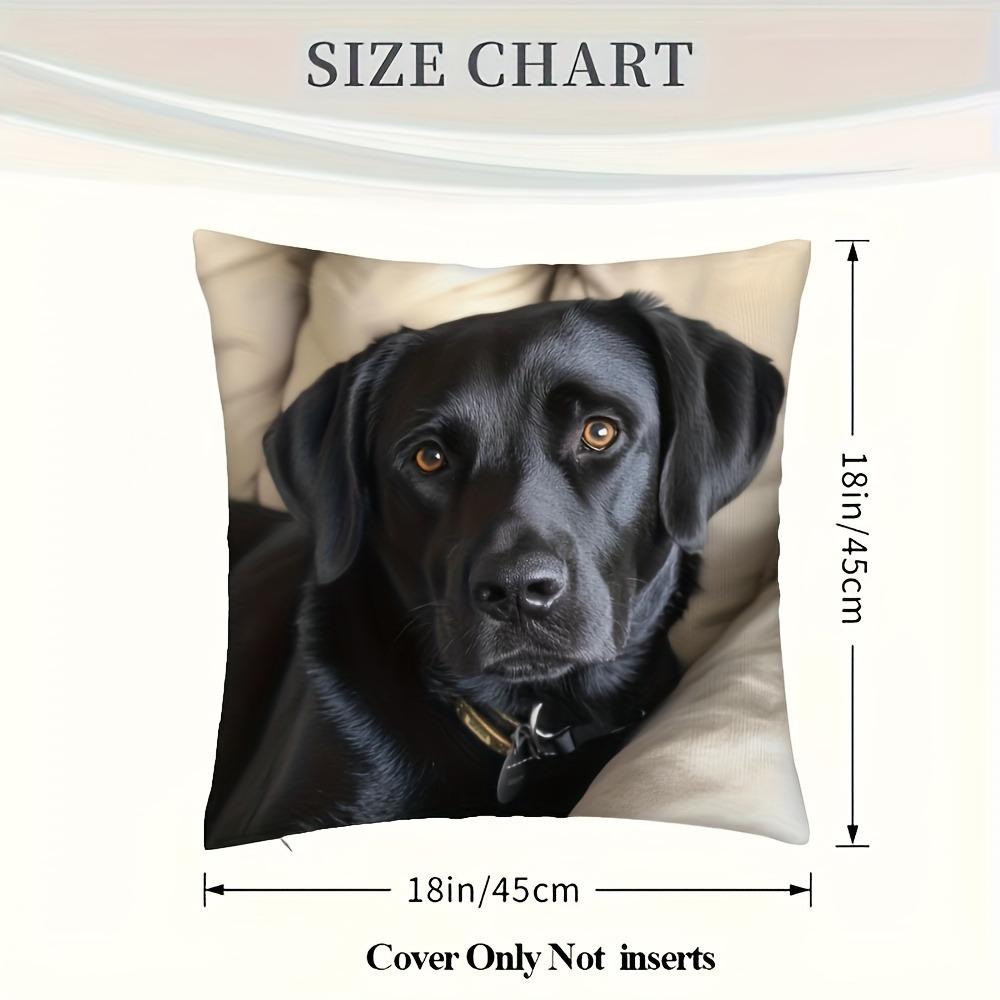 Cute Black Labrador Retriever Printed Pillowcase for Pet Lovers! Sofa Cushion Cover, Home Room Dormitory Decoration, 2D Printing