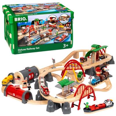 BRIO Деревянная железная дорога Рельсы и Дорога Делюкс Набор 33052 (Возраст 3+)