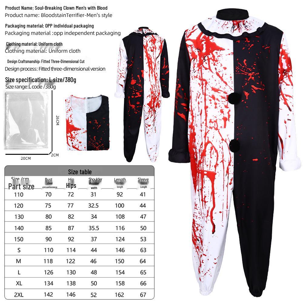Halloween Horror Clown Costume for Cosplay & Stage Performance