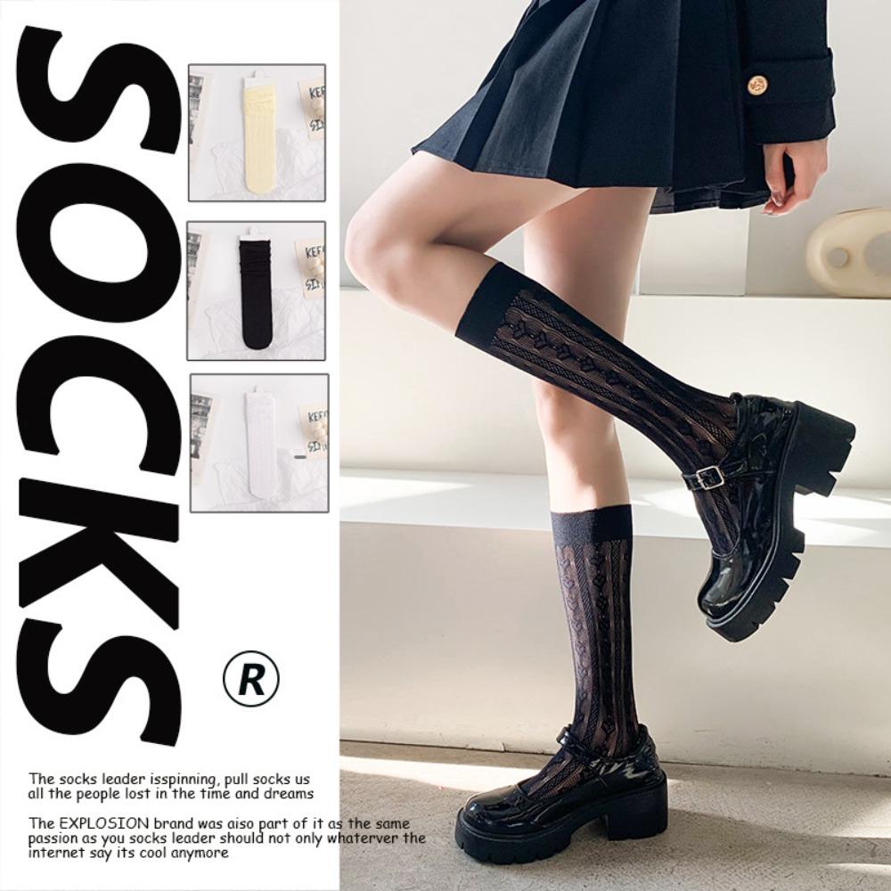 Японские носки Jk Calf женские Ins Tide летние тонкие чулки Love Lace Lolita сексуальные сетчатые носки женские