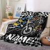 Custom Name off-road motorcycles Theme Printed Blanket - Perfect for Couch, Bed, Travel & Outdoor Use | Machine Washable, Cozy & Durable.