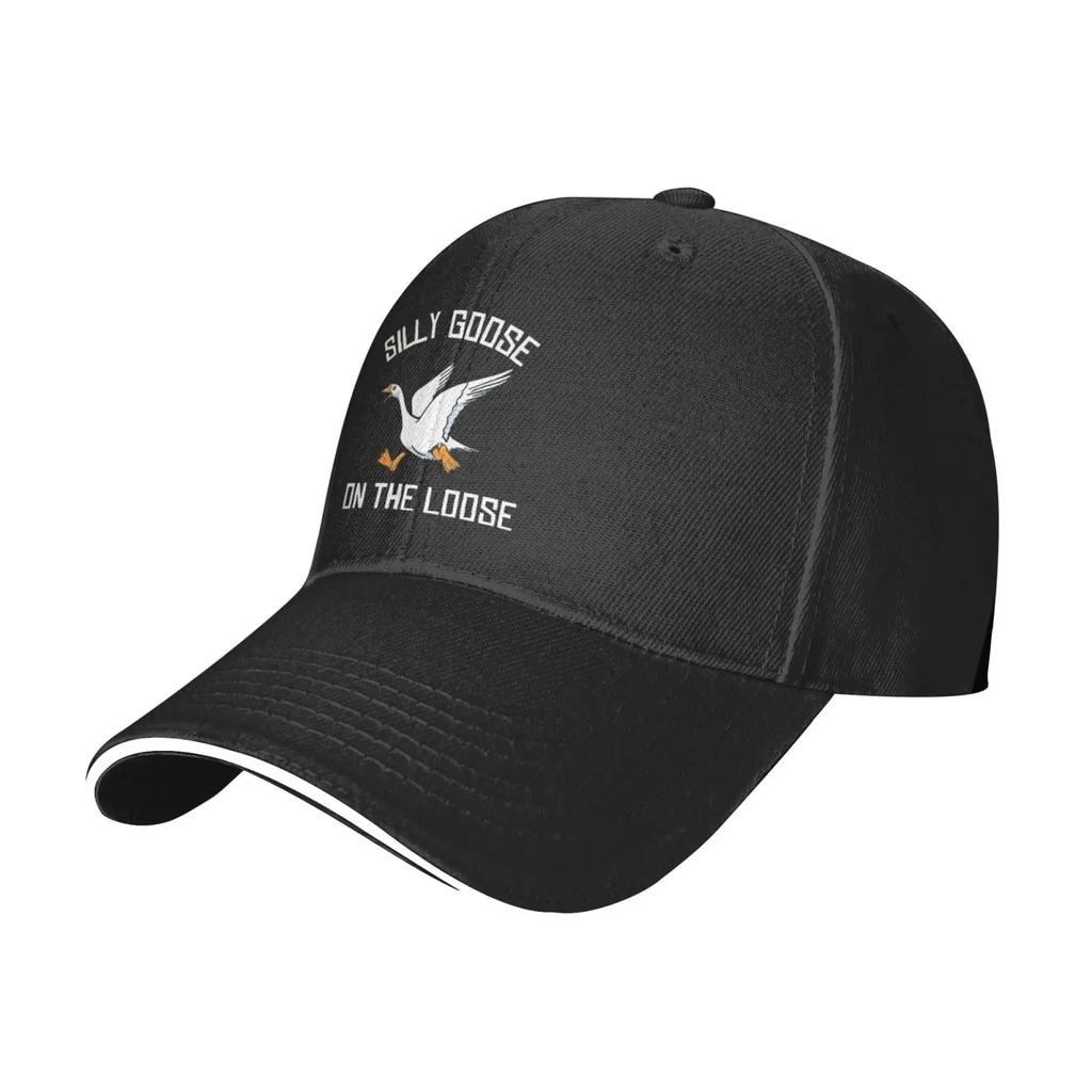 Silly Goose On The Loose Hat Baseball Cap Duck Tongue Cap Adult Sandwich Hat Skull Cap Black