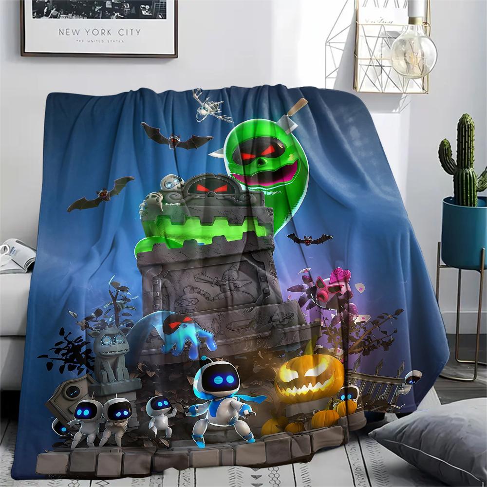 1 шт. Фланелевое одеяло с принтом ASTRO BOT, Высокое качество, Для всех сезонов, Декор для дома, Тепло и уют, Идеально для рождественских подарков