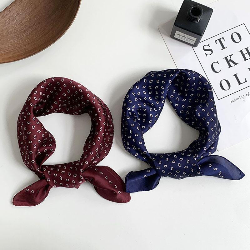 70 шелковый платок квадратный платок высокое чувство моды темперамент платок в горошек шаль имитация шелка маленький платок головной платок летняя повязка на голову