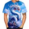 Fashion Dragon Graphic T Shirts For Men Summer Trend Casual Cool Totem Harajuku Printed Round Neck Short Sleeve Tees
