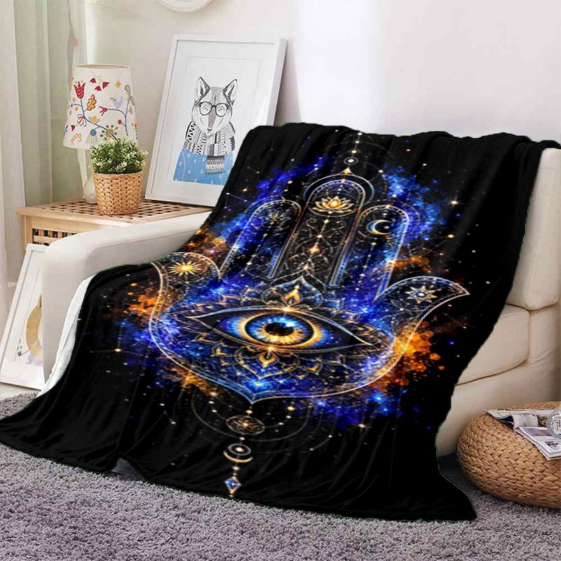 Lotus Eye Mandala Spiritual Harmony Blanket Sofa Blanket Camping Trip Machine Washable Air Conditioning Blanket Office Rest Blanket