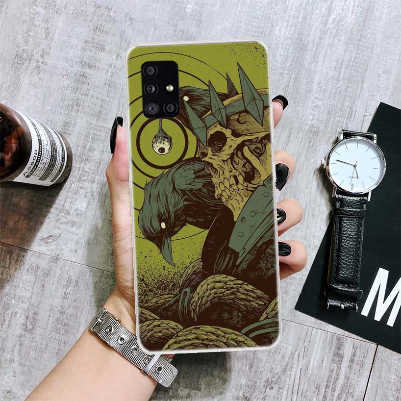 Чехол для телефона с изображением ворона и темного черепа для Samsung Galaxy A12 A22 A32 A42 A52 A72 A51 A71 5G A41 A31 A21 A02S M12 M21 M31 M30S Fundas