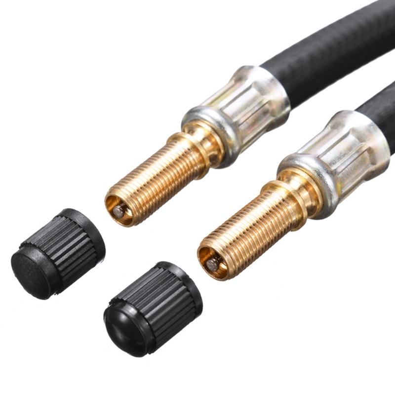 Heavy Duty Rubber Valves Extender Adapter 110mm-200mm With Gold Brass Connector Suitable For Motorcycle Racings Bicycles