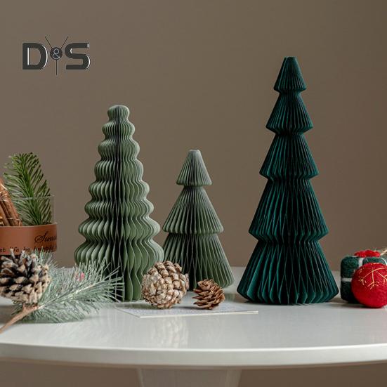 Бумажная рождественская елка 3D сотовая бумажная рождественская елка украшение деревенский настольный центральный элемент для офиса домашний школьный декор