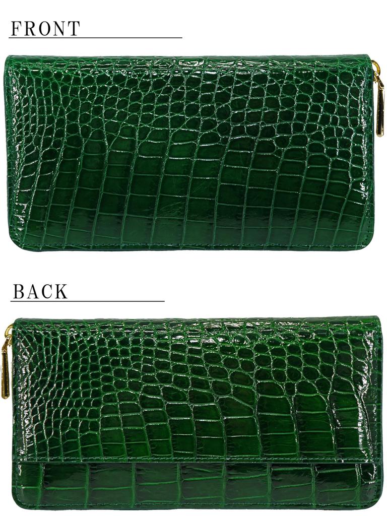 Green Crocodile Leather Wallet Long Wallet Genuine Single Piece Leather Unrivaled Crocodile Leather Crocodile Skin Crocodile Leather Crocodile Leather