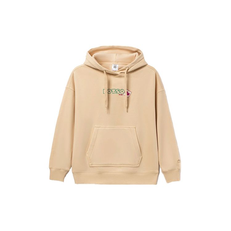 Li Ning X Disney Toy Story Collaboration Strawberry Bear Series Cartoon Pattern Флисовый свитер с капюшоном Женские толстовки с капюшоном Янтарно-абрикосовый AWDR756-2