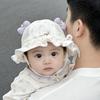 Детская солнцезащитная панама с дышащей сетчатой вставкой, панамка-ведерко для младенцев с оборкой по краю и декоративным бантом, мягкая ткань для детей ясельного возраста, для использования на улице